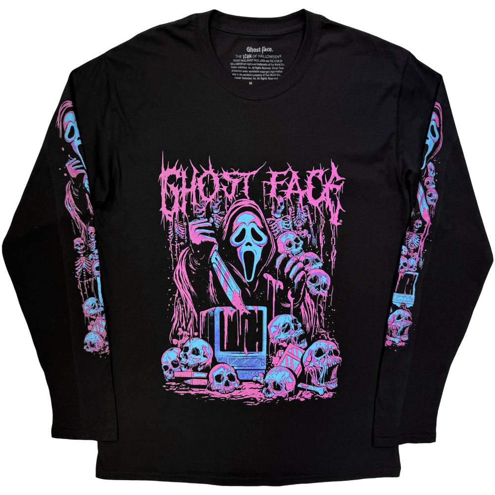 Scream Ghostface - Metal Lange ärmel top - Schwarz